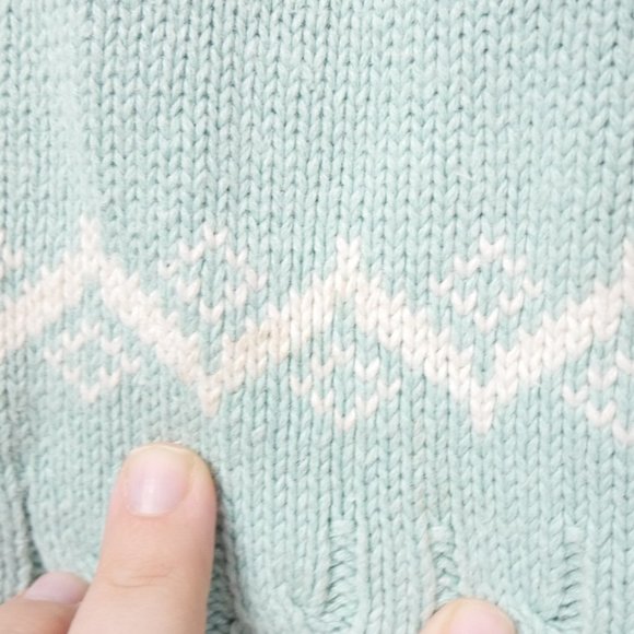 Vintage Y2K Northern Reflections Light Blue Turtleneck w/ White Snowflake Large - Picture 9 of 12